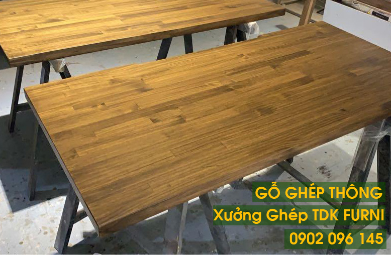 Bộ bàn ăn gỗ thông ghép